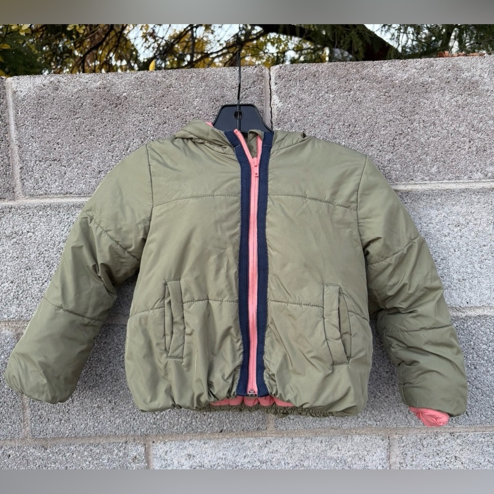 Gymboree Girl / Unisex Kids Puffer Jacket* Size Small  5-6, Olive Green Full Zip